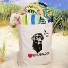 I Love My Dog Personalized Canvas Tote Bag